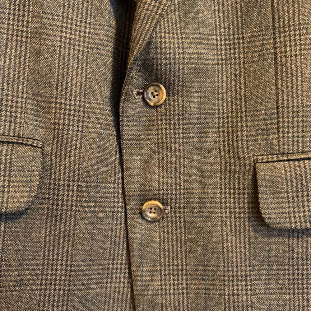 Oscar de la Renta Brown Checkered Blazer